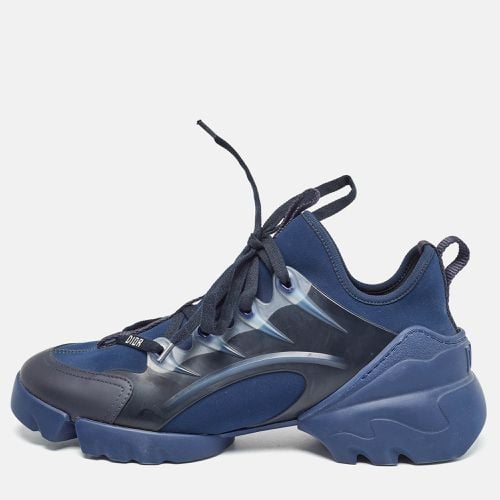 Dior Navy Blue Leather and Neoprene D-Connect Sneakers Size 39 - Dior - Modalova