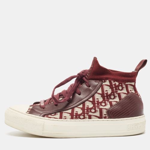 Dior Burgundy Oblique Knit Fabric and Leather Walk'n'Dior Sneakers Size 38.5 - Dior - Modalova