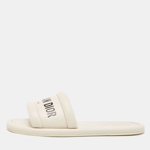 Dior Off White Leather Every-D Flat Slides Size 39.5 - Dior - Modalova