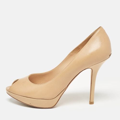 Dior Beige Leather Miss Dior Peep Toe Pumps Size 37.5 - Dior - Modalova