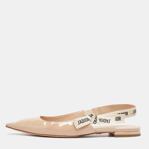 Dior Beige Patent Leather J'adior Slingback Flats Size 39.5 - Dior - Modalova