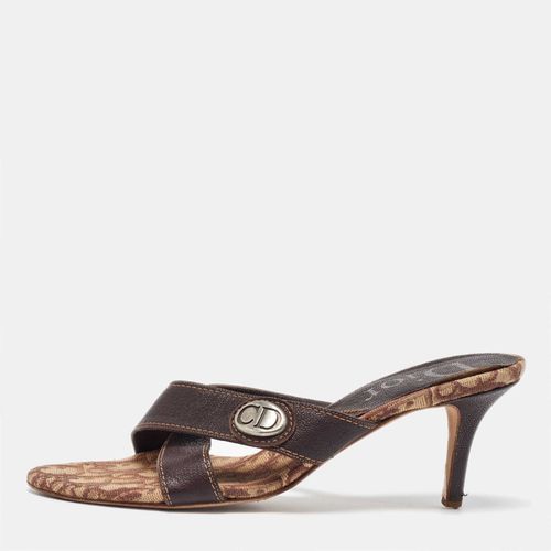 Canvas and Leather Slide Sandals 40.5 - Dior - Modalova