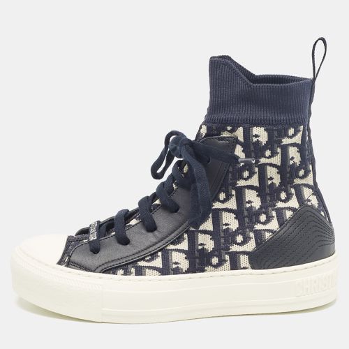 Dior Navy Blue Fabric and Leather Walk'n'Dior High Top Sneakers Size 34.5 - Dior - Modalova