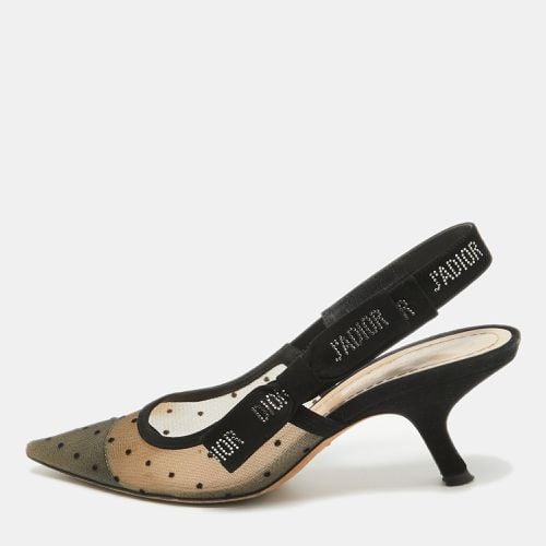 Dior Beige/Black Mesh and Suede J'Adior Slingback Pumps Size 37 - Dior - Modalova