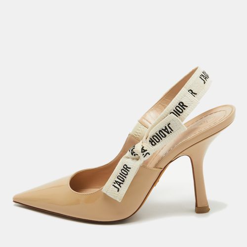 Dior Beige Patent Leather J'Adior Pointed Toe Slingback Pumps Size 37.5 - Dior - Modalova