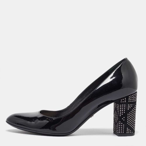 Dior Black Patent Leather Studded Block Heel Pumps Size 39.5 - Dior - Modalova