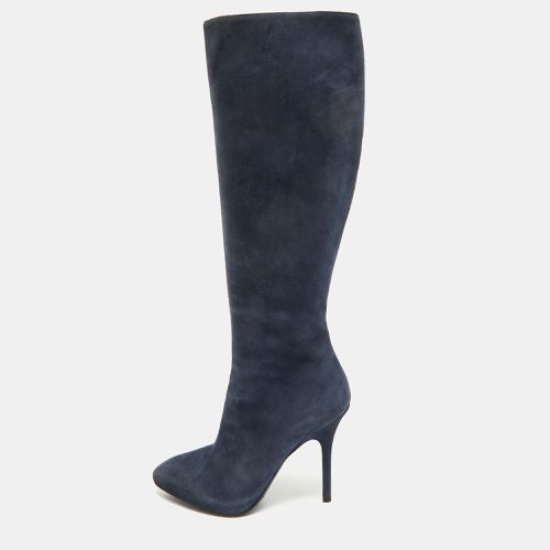 Dior Blue Suede Knee Length Boots Size 37 - Dior - Modalova