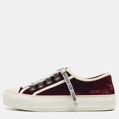 Dior Burgundy Velvet Walk'n'Dior Sneakers Size 35.5 - Dior - Modalova