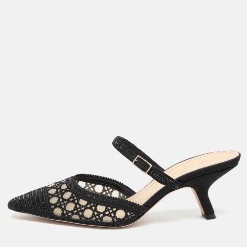 Dior Black Embellished Mesh Dior Capture Ankle Strap Mules Size 36.5 - Dior - Modalova