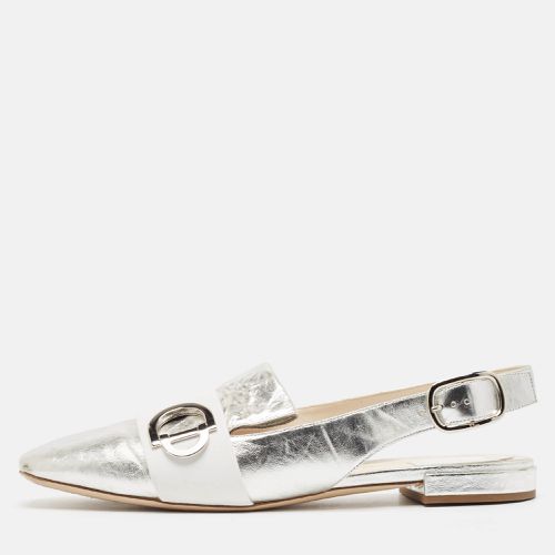 Dior Silver Leather Slingback Flat Sandals Size 42 - Dior - Modalova