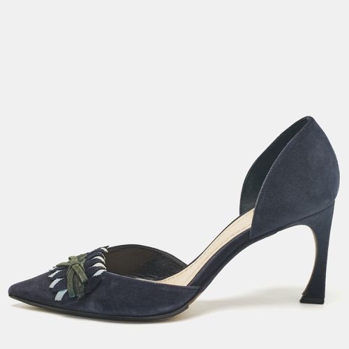 Dior Navy Blue Suede D'orsay Pumps Size 38 - Dior - Modalova