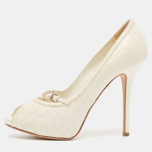 Dior Cream Leather Peep Toe Pumps Size 38.5 - Dior - Modalova