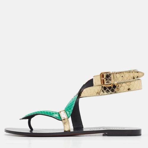 Dior Multicolor Snakeskin Ankle Wrap Flat Sandals Size 37 - Dior - Modalova