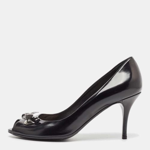 Dior Black Leather Bow Peep Toe Pumps Size 39 - Dior - Modalova