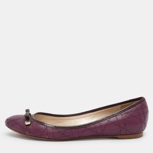 Dior Purple Cannage Leather Bow Ballet Flats Size 38.5 - Dior - Modalova