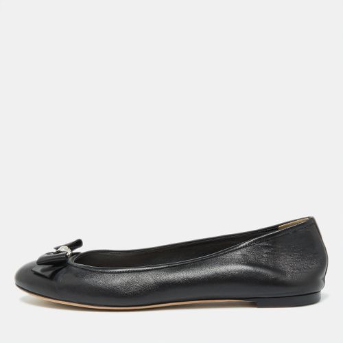 Dior Black Leather Bow Ballet Flats Size 40 - Dior - Modalova