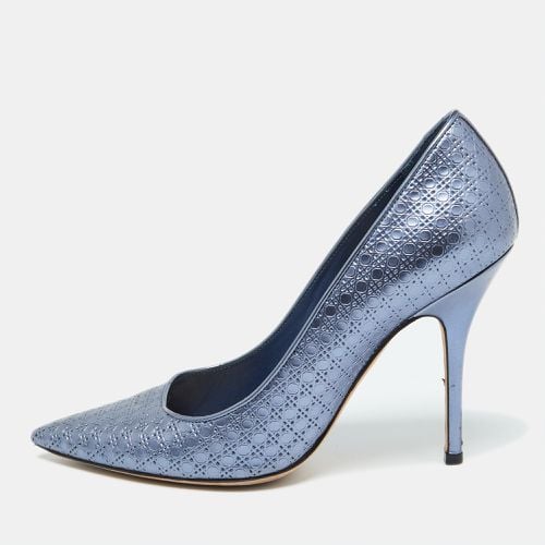 Dior Metallic Blue Cannage Patent Leather Cherie Pointed Toe Pumps Size 38 - Dior - Modalova