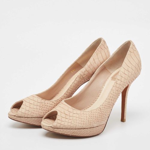 Embossed Python Peep Toe Platform Pumps Size 38.5 - Dior - Modalova