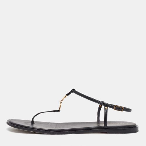 Dior Black Leather D'cest Thong Flat Sandals Size 40 - Dior - Modalova