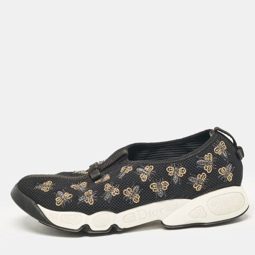 Dior Black Mesh Bee Embellished Fusion Slip On Sneakers Size 38.5 - Dior - Modalova