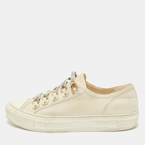 Dior Cream Canvas Walk'n'Dior Lace Up Sneakers Size 39.5 - Dior - Modalova