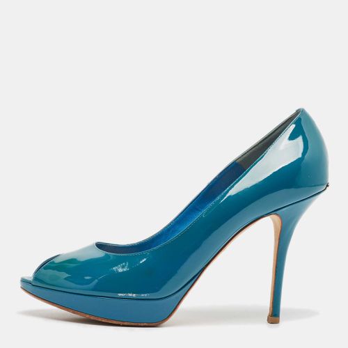 Dior Blue Patent Leather Miss Dior Peep Toe Pumps 42 - Dior - Modalova