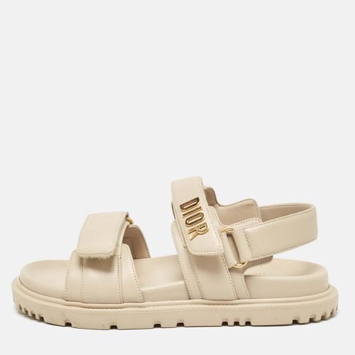 Dior Cream Leather DiorAct Flat Sandals Size 36 - Dior - Modalova