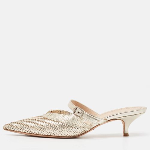 Dior Gold Woven Leather Teddy-D Mules Size 36.5 - Dior - Modalova