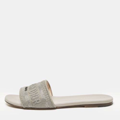 Dior Grey Canvas Dway Flat Slide Sandals Size 37 - Dior - Modalova