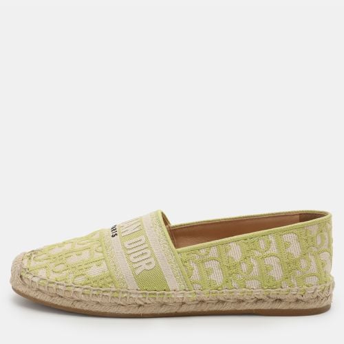 Off White Embroidered Canvas Granville Espadrille Flats Size 38 - Dior - Modalova