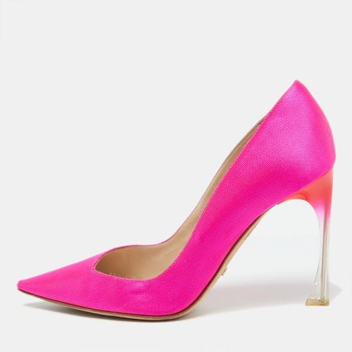 Dior Fuchsia Pink Canvas Flare Heel Pointed Toe Pumps Size 39 - Dior - Modalova