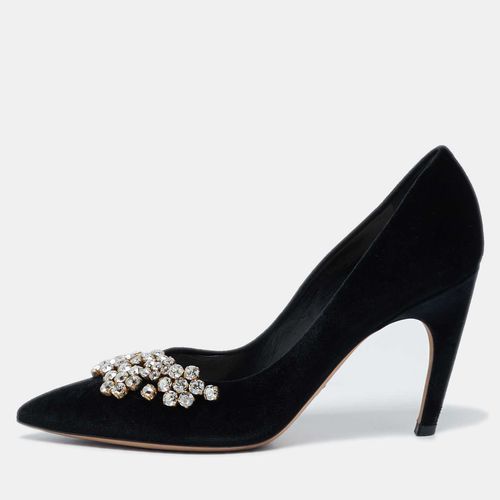 Dior Black Velvet Crystal Embellished Dior Soul Pumps Size 40.5 - Dior - Modalova