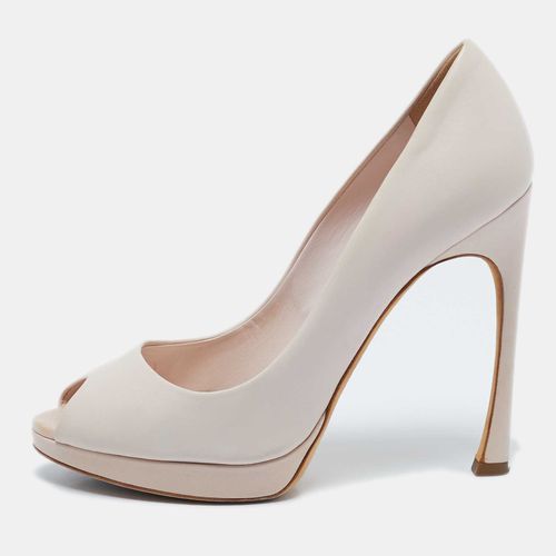 Dior Beige Leather Miss Dior Peep Toe Pumps Size 37.5 - Dior - Modalova