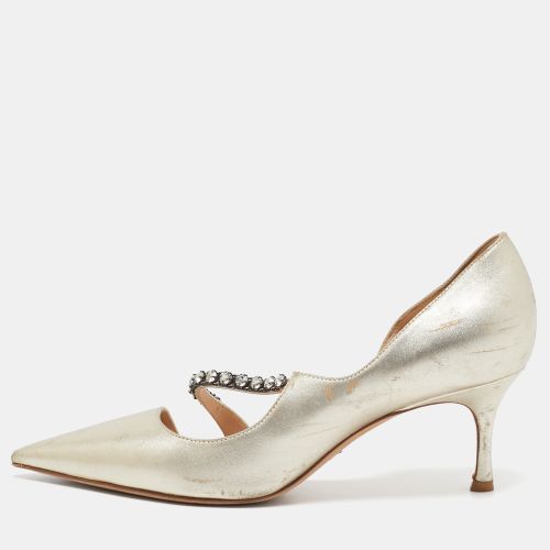 Dior Gold Leather D'orsay Pointed Toe Pumps Size 38 - Dior - Modalova