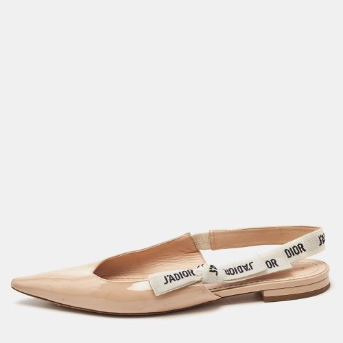 Dior Beige Patent Leather J'adior Slingback Flats Size 39 - Dior - Modalova