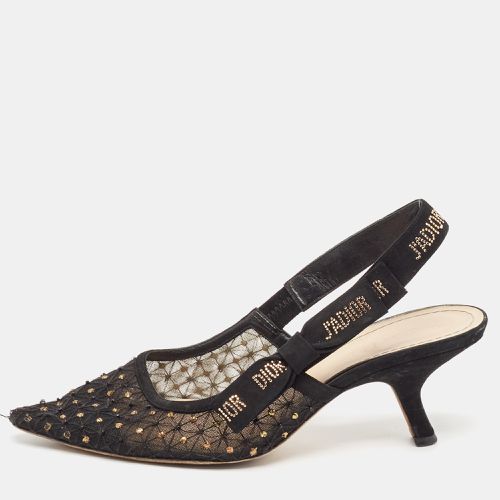 Dior Black Embellished Mesh J'adoir Slingback Pumps Size 38 - Dior - Modalova