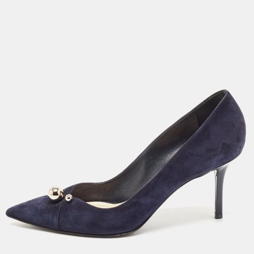 Dior Navy Blue Suede Logo Pointed Toe Pumps Size 38.5 - Dior - Modalova