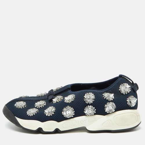 Dior Navy Blue Mesh Fusion Embellished Slip On Sneakers Size 39 - Dior - Modalova