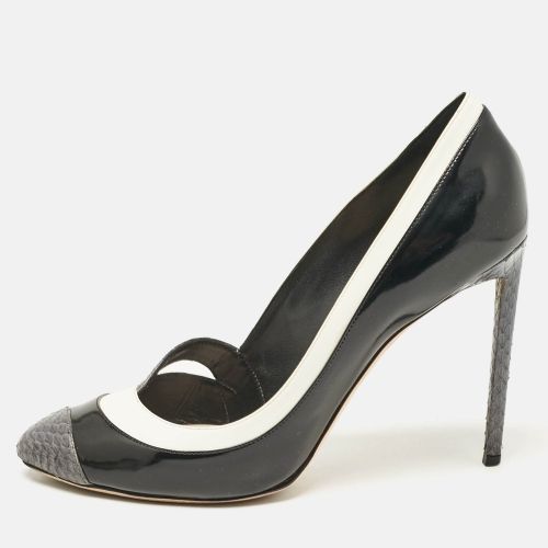 Dior Tricolo Leather and Python Leather Pointed Toe Pumps Size 42 - Dior - Modalova