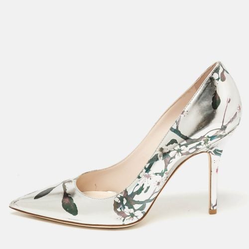 Dior Silver Floral Printed Leather Cherie Pumps Size 37.5 - Dior - Modalova