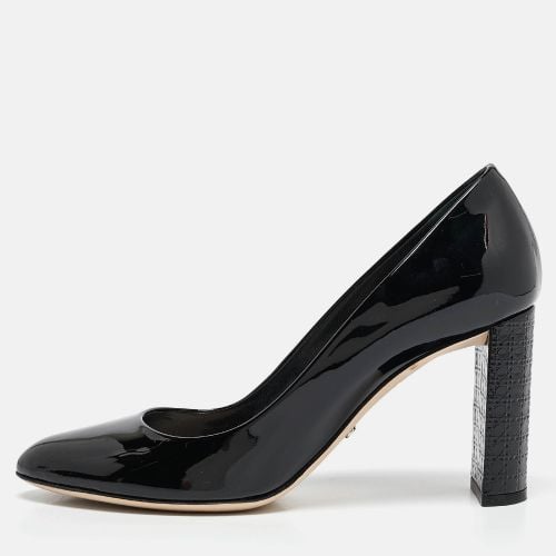 Dior Black Patent Leather Cannage Block Heel Pumps Size 37.5 - Dior - Modalova