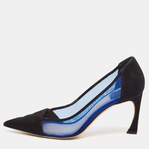 Dior Black/Blue Mesh and Suede Pointed Toe Pumps Size 37.5 - Dior - Modalova