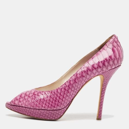 Dior Pink Python Embossed Leather Miss Dior Peep Toe Pumps Size 40.5 - Dior - Modalova