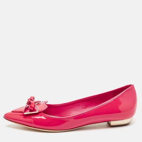 Dior Pink Patent Leather Bow Pointed Toe Ballet Flats Size 35.5 - Dior - Modalova