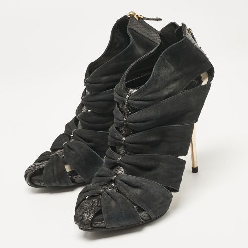 Python and Nubuck Leather Caged Platform Sandals Size 38.5 - Dior - Modalova