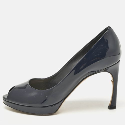 Dior Navy Blue Patent Leather Platform Pumps Size 36 - Dior - Modalova