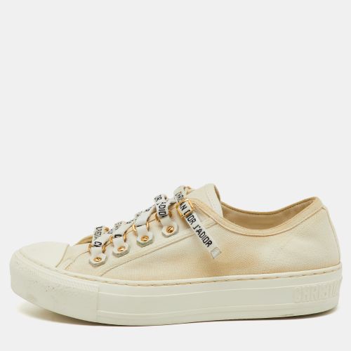 Dior Cream Canvas Walk'n'Dior Low Top Sneakers Size 36.5 - Dior - Modalova