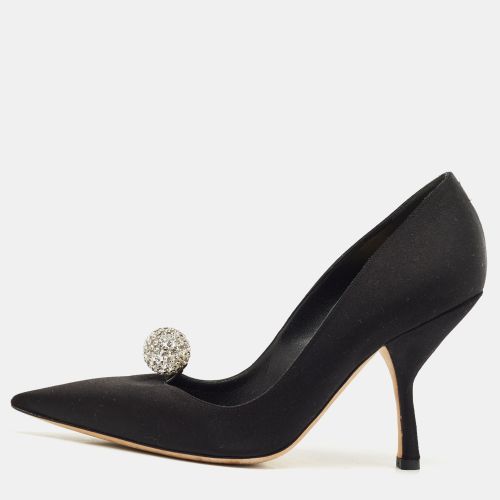 Dior Black Satin Comete Pointed Toe Pumps Size 39 - Dior - Modalova