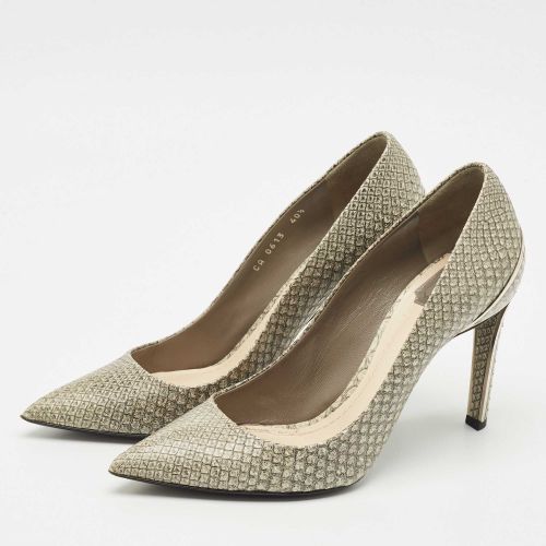 Python Embossed Leather Pointed Toe Pumps Size 40.5 - Dior - Modalova