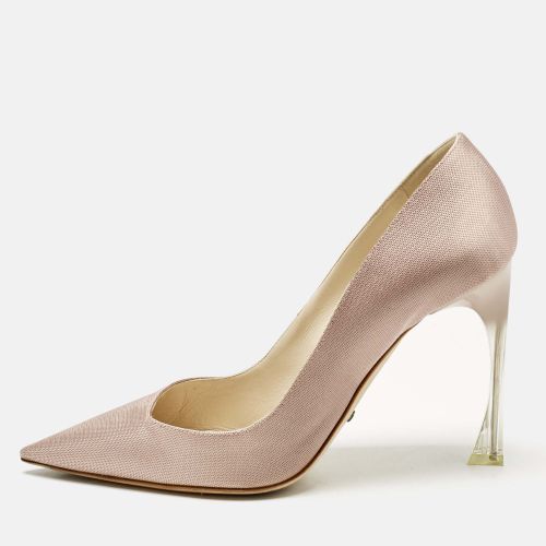 Dior Metallic Light Pink Fabric Acrylic Heel Pointed Toe Pumps Size 39.5 - Dior - Modalova